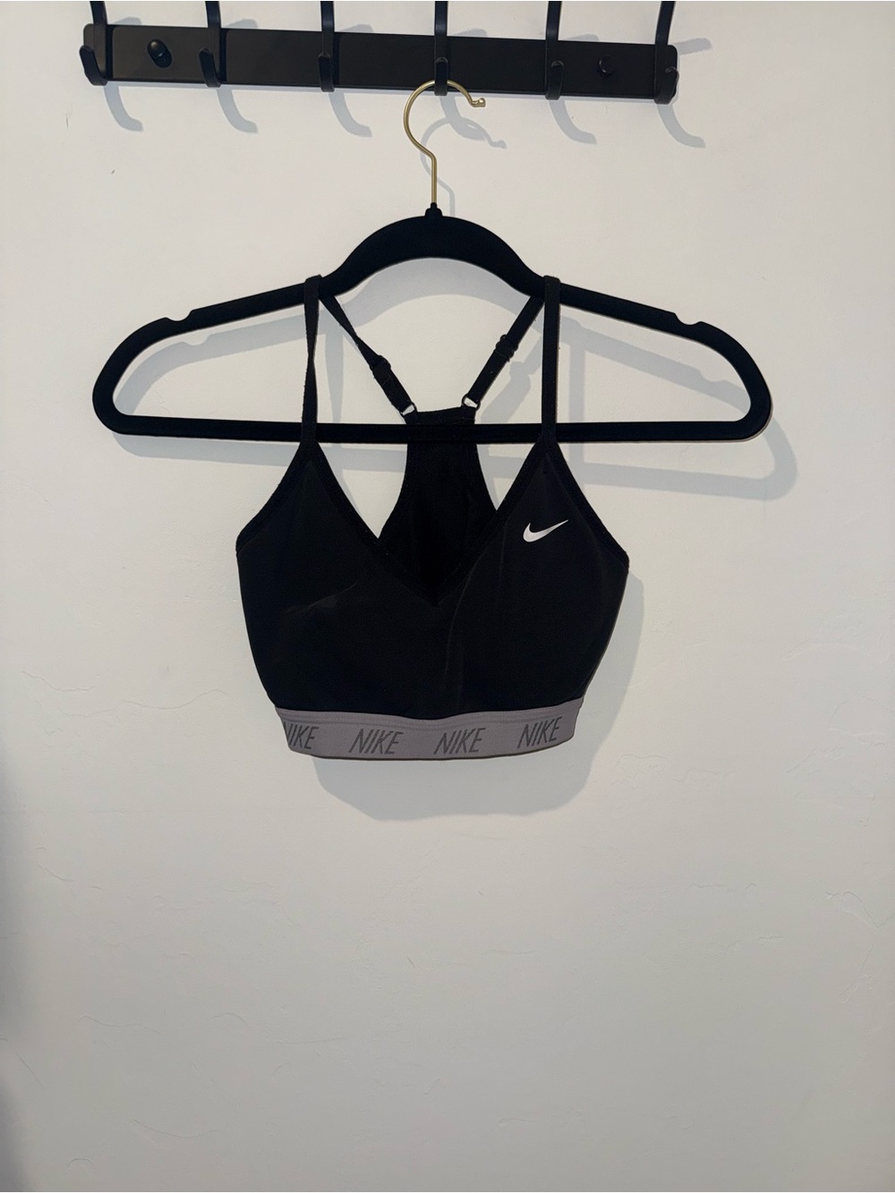 Nike Black Sports Bra with Gray Branded Band